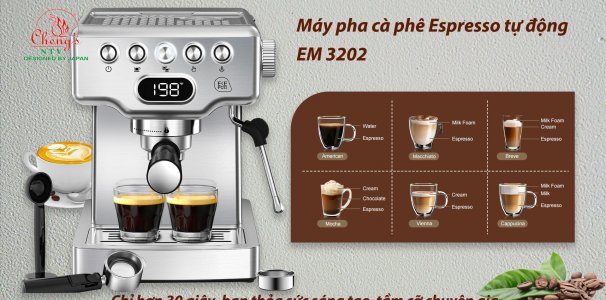 Máy Pha Cà Phê Espresso bán tự động EM3202