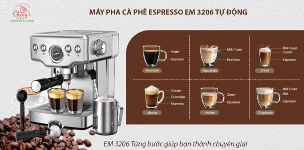 Máy pha cà phê Espreso EM 3206 tự động