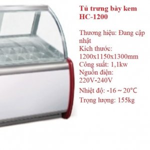 Tủ trưng bày kem HC-1200-1500mm